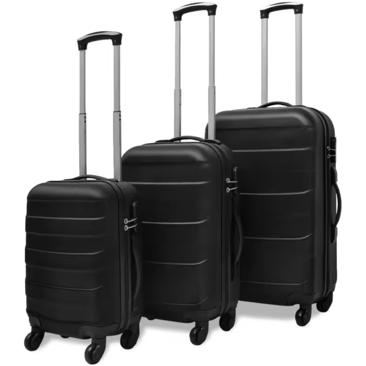 Juego de Maletas trolley rígidos 3 piezas Negro 45,5/55/66 cm - 1