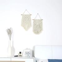2 unidades de macrame tejido tapices de pared tapices Boho decoración del hogar arte de la pared de algodón hecho a mano bohemio decoración del hogar para el Partido WEDG adornos artesanía regalos - details 1