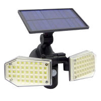 Luz Solar Exterior de Plástico Negro, 2 Focos de 78 LEDs, Sensor de Movimiento, Funciones Avanzadas, IP65, 15W, 6000K LED - GERIMPORT - details 1