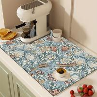 Alfombrilla De Secado De Platos Con Estampado De Café Vintage Antideslizante Absorbente Y Resistente Al Desgaste Para Decoración De La Mesa Y Piso Del Cocina - details 4