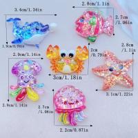 10Pcs Encantadores Resina Cartoon Pulpo Calamar Estrella De Mar Pez Serie Partes Planas Para Adornos De Cabello Accesorios - details 0