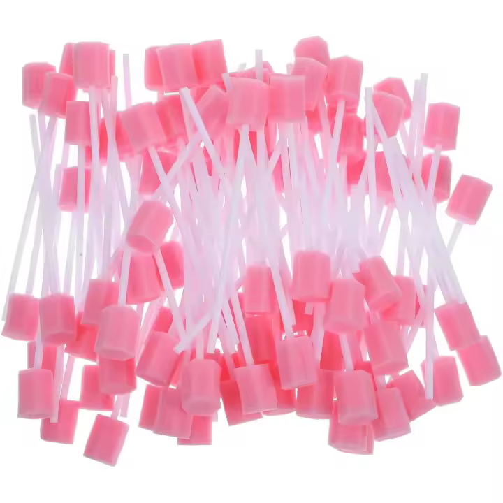 100 piezas Desechable Oral Cuidado Esponjas Diente Limpieza Boca Hisopos Toothette Oral Hisopos (rosa) - 1