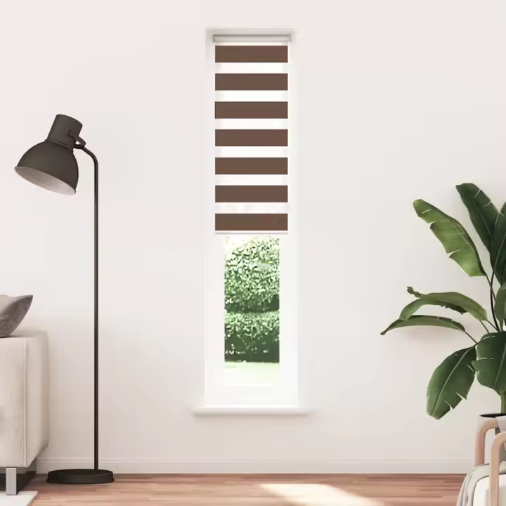 Estor cebra marrón 40x230 cm tejido ancho 35,9 cm poliéster - 1