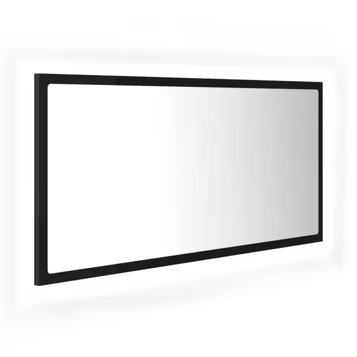 Espejo de baño LED acrílico Negro Tipsy 90x8,5x37 cm - 1
