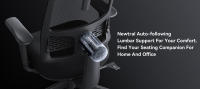 NEWTRAL MagicH-BP Silla Ergonómica con Reposapiés, Respaldo de Seguimiento Automático, Soporte Lumbar Adaptable, Reposabrazos y Reposacabezas Ajustables, 4 Posiciones de Bloqueo - Negro - details 1