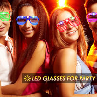 Gafas LED De Brillo En La Oscuridad En Multiple Neón Para Fiesta Cierta Fiesta De Navidad Mardi Gras Cumpleaños Luces De Lámpara De Sombra - details 7