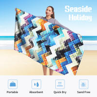 Toalla De Playa HiTurbo De Microfibra Secado Rápido Ultraligera Y Super Absorbente Con Estampado Bohemio Para Natación Y Fitness - details 1
