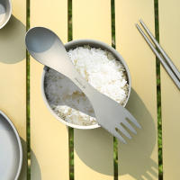 Ti Spork 3-en-1 Cuchara Tenedor Cortador Para Camping Y Senderismo Utensilios De Mesa Al Aire Libre Combo De Ti Para Expediciones Al Aire Libre - details 2