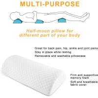 Almohada semicilíndrica para piernas de 15,7 x 7,9 x 3,9 pulgadas, almohada elástica para ciática, pantorrilla, espalda, rodilla y alivio del dolor, caderas, cintura, rodillas y tobillos. - details 3