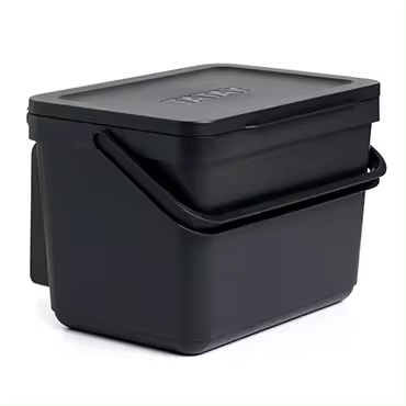 CUBO ORGÁNICO 6L SMART CON SOPORTE /  NEGRO - 1