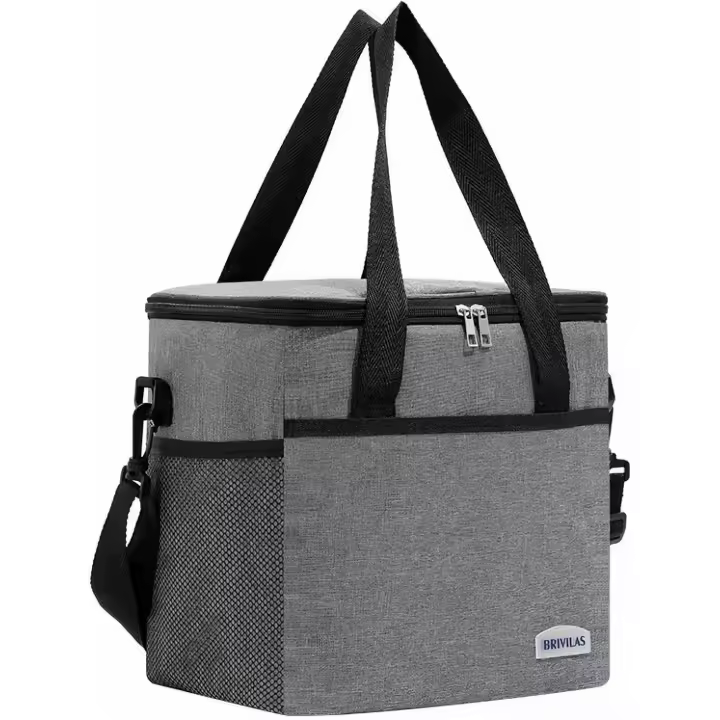 Bolso de mano, refrigerador de la comida Campo del Adult, Correas de hombro a prueba de fugas ajustables, 22L gris 33*25*27cm - 1