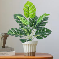 Planta Artificial De Monstera De 43 Cm Con 12 Hojas Hojas Verdes De Palma Tropicales Para Decoración De Jardín Y Hogar - details 3