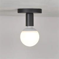 Soporte De Lámpara E27 Negro Minimalista Industrial Retro Para Pasillo Habitación Armario Base De Lámpara De Techo Iluminación - details 0