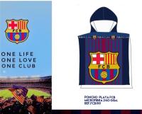 Poncho Playa Piscina Infantil FC Barcelona Escudo Oficial 55x110cm de microfibra para niños - details 1