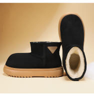 Botas De Nieve Casuales Para Hombres Y Mujeres Con Plush Interior Botas Altas De Lana Suave Cierre Slip-on Estilo Clásico Para El Hogar - details 10