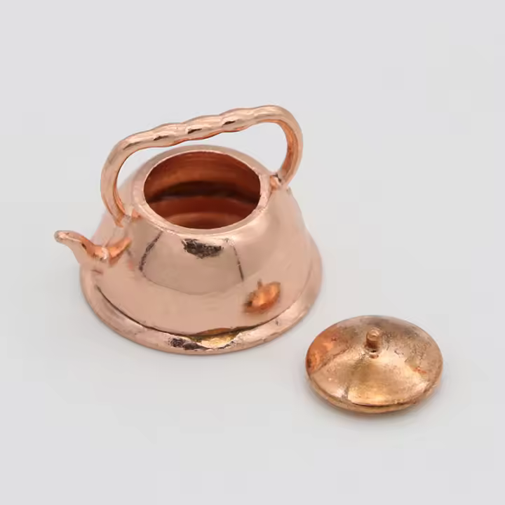 Miniatura De Sartén De Bronce Para Muñecas De 1:12 Con Kit De Cocina Incluido Para Decoración De Casas De Muñecas - 1