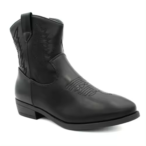 Botas camperas cowboy BUBBLE KIDS C790 en beige y negro con cremallera lateral - 1