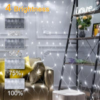 Luces Solares De Red 1pc Jardín Pared Techo 8 Modos Control Remoto Auto Encendido/Apagado Exterior Luces Twinkle Para Patio - details 5
