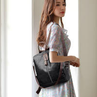 Mochila antirrobo de piel sintética para mujer, de gran capacidad bolso de hombro, de viaje, de marca famosa, a la moda - details 6