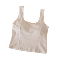 Camisola De Yoga Para Mujer Con Relleno Interior Y Exterior Sin Mangas Espalda Ancha Verano Top Delgado Mueve Vestido - details 3