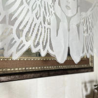 Enchufe Retro Blanco Angel Valance Para Decoración De Sala De Estar Cocina Café Translúcido De Tulle De Poliéster Jaquear Mediana Ventana - details 4