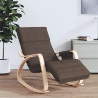 vidaXL Silla mecedora de tela negro en color Negro y marrón/Gris claro y blanco/Taupé y más | cómodas modernas ergonómicas para comedor cocina salón hogar - details 4