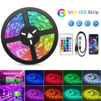 Tira De Luz LED Para Escritorio Con Control Remoto De 24 Teclas Multicolor RGB DIY Decoración De Hogar 1/3/5/10/15/20/30M - details 0