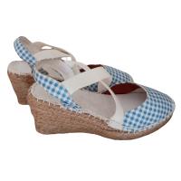 Alpargatas ANIMS con cuña de yute modelo SEVILLA en cuadros VICHY- Estilo y comodidad para tus pies - VEGANO - Disponible también en marrón con lunares rojos - details 0