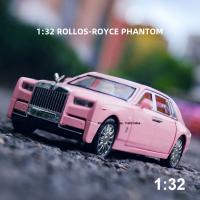 Modelo De Coche Rolls-Royce Phantom 1:32 En Escala Con 6 Puertas Abreables Y Función Retroceso Para Niños Colección De Juguetes De Metal Duraderos Con Luz Y Sonido - details 0
