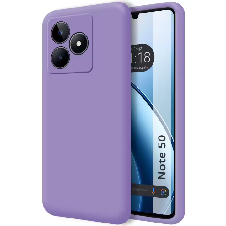 Funda Silicona Líquida Ultra Suave para Realme Note 50 Color Morada - 1