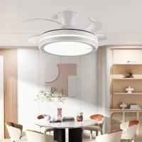 Ventilador de techo con luz LED 59W Blanco, 3 tonalidades, aspas retráctiles, 6 velocidades, control remoto, memoria, temporizador, silencioso y bajo consumo - details 0