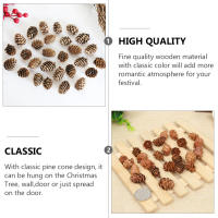 100 Pcs Conos De Pino Miniatura De Madera Para Decoración De Árbol De Navidad Y Props Fotográficos Creativos Artesanía Clásica - details 1