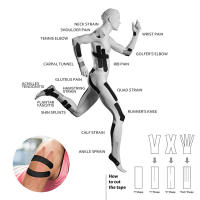 Cinta De Kinesiología Pre-Cortada WorthWhile 5cm*5m Alivio Del Dolor Muscular Protector De Rodilla Elasticidad Para Deportes Y Recuperación Fitness - details 3