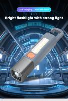 Linterna LED Recargable USB Super Brillante Con Gancho Para Camping Luz De Defensa Zoomable Impermeable 1-10 Piezas - details 0