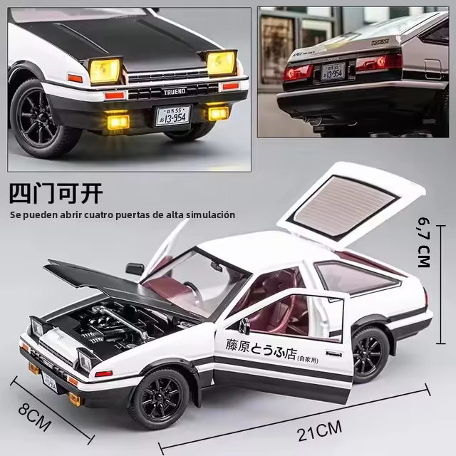 Coche De Simulación De Aleación Toyota AE86 1:64 Micro Time Modelo Deportivo Para Coleccionistas Adultos Serie De Modelos De Coche De Fundición De Metal - 1