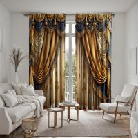 2pcs Cortinas De Encaje Vintage De Lujo En Color Verde Oscuro HD Para Decoración De Hogar Estilo Pastoral Para Sala De Estar Y Dormitorio - details 6