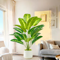Árbol De Palma Tropical Artificial 84-120cm Hojas De Plátano Falsas Toque Real Strelitzia Plantas De Plástico Para Jardín Y Hogar - details 9