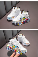 Zapatillas Deportivas Para Niños Y Niñas Tallas 26-36 Dibujos De Graffiti Casual Compras En Línea Antideslizantes PU Suela De Goma Adecuadas Para Baloncesto Y Uso Diario - details 6