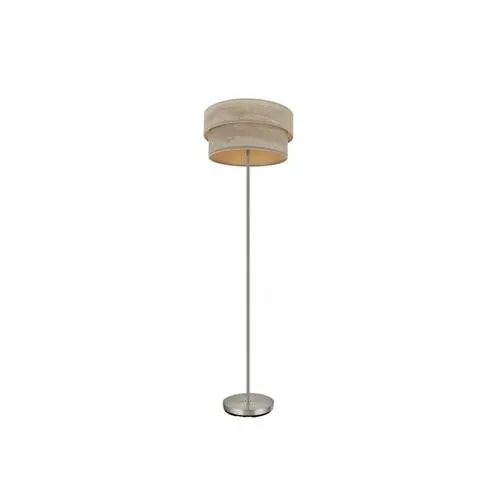 FABRILAMP Lámpara de Pie Doble Sonrisa Niquel/Madera Gris 162x40x40 Cm - 1