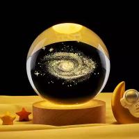 Lámpara De Noche LED En Forma De Galaxia Cristal Bola 3D Luces De La Luna Y Planetas Para Decoración De Habitación Regalo De Navidad - details 1