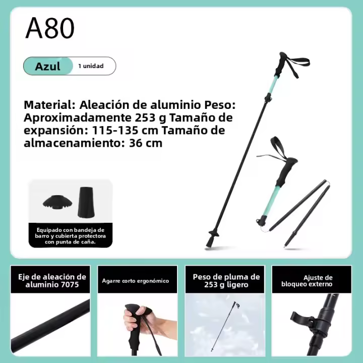 MOBI GARDEN Palo De Camuflaje Ultraligero De Aleación De Aluminio Plegable Para Senderismo Profesional Y Excursionismo - 1
