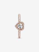 Brillante Elevado - Baño de Gold Rose de 14K Pandora - Anillo Corazón - details 4