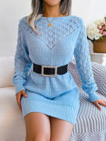 Vestido De Suéter Casual Con Mangas Largas Y Ochenta Para Mujer Adecuado Para Otoño E Invierno Sin Cinturón Estilo Recto - details 16