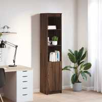 vidaXL Aparador alto roble 37,5x35x180 cm madera de ingeniería en color Negro/Gris hormigón/Roble artisan y más - details 4