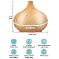 Difusor de aromaterapia con diseño de madera de 150 ml, difusor de aceites esenciales USB, siete tipos de humidificador de luz nocturna con niebla fría para dormitorio y oficina (con control remoto) - details 4