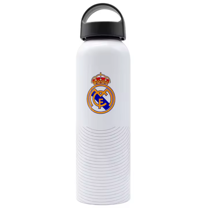 Botella de Aluminio Real Madrid 600 ml | Diseño Oficial 1ª Equipación 2024/2025 | Libre de BPA | Ideal para Aficionados y Uso Diario - 1