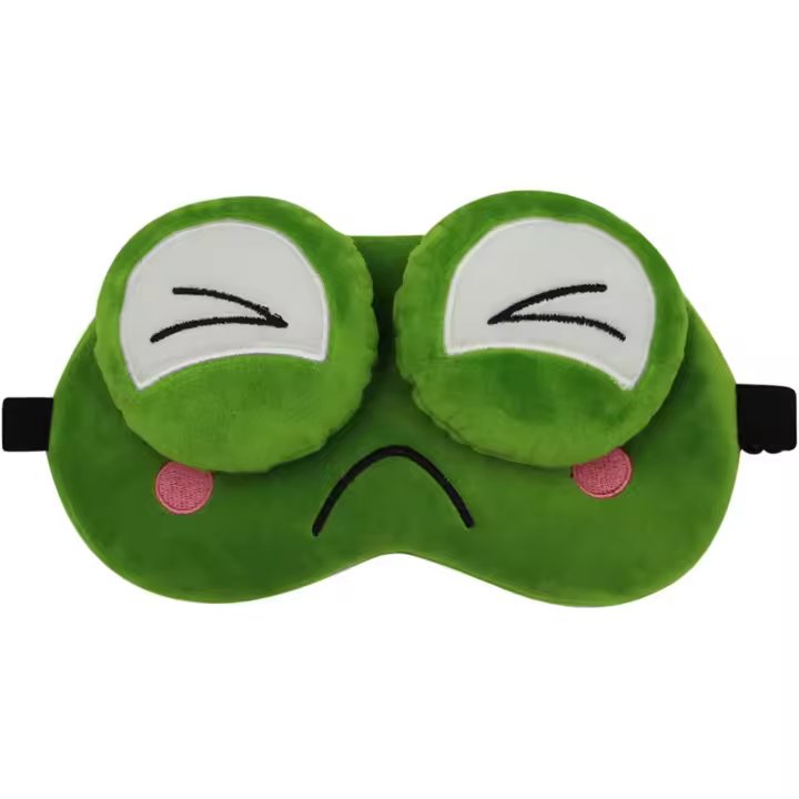 Divertida máscara de peluche con forma de rana, antifaz ajustable con antifaz reutilizable para hombres, mujeres y niños. - 1
