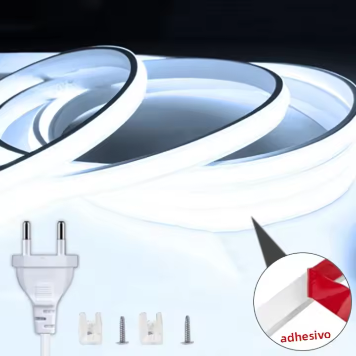 Tira De Luces LED COB 220V Alta Brillanteza Impermeable Flexible Para Decoración De Habitaciones Con Enchufe EU Plug - 1