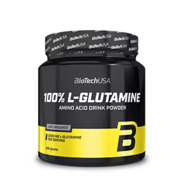 Biotech USA - 100% L-Glutamine - 500 gr - Recuperación muscular y salud intestinal - 500 gramos de Glutamina en polvo - Apoya la función gastrointestinal. - 1