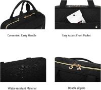 Neceser Colgante para artículos de tocador, Bolsa de viaje Grande, Bolsa de maquillaje para Mujer, transparente, color Negro - details 3